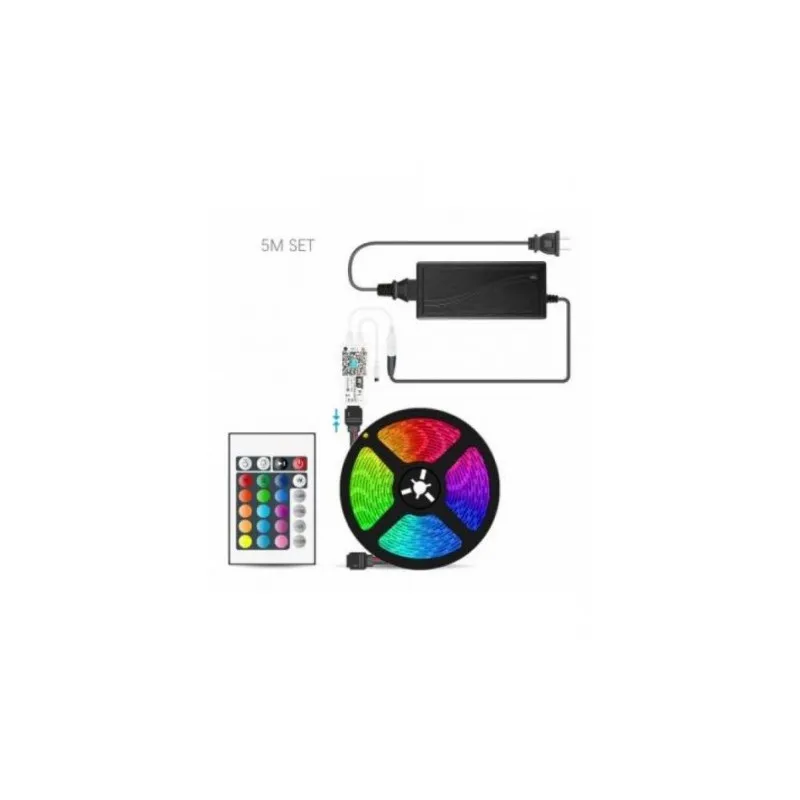 Set 4 x Banda led rgb , culoare multicolor cu telecomanda 5 M