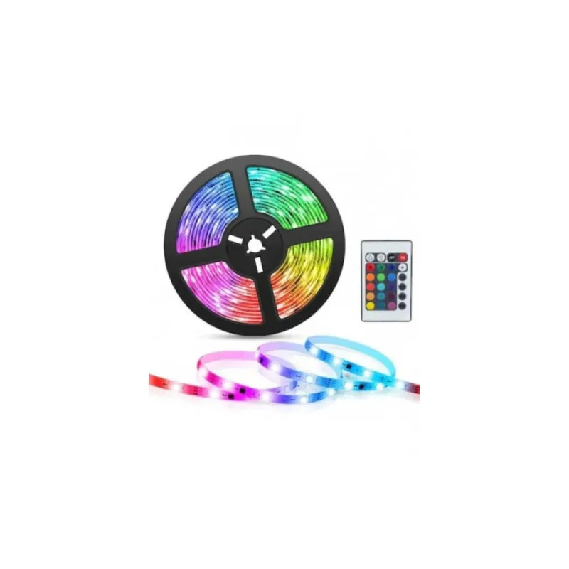 Set 4 x Banda led rgb , culoare multicolor cu telecomanda 5 M