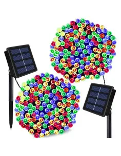Set 2 x Instalatie LED pentru exterior cu incarcare solara, multicolor