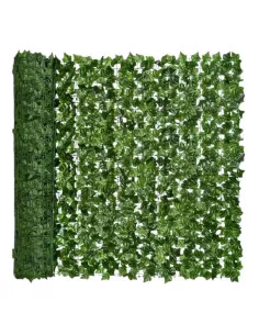 Gard artificial decorativ cu frunze, 300x100cm