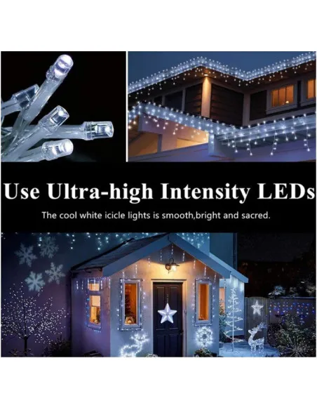 Instalatie 8 metri,ALB CALD 200 LED-uri tip