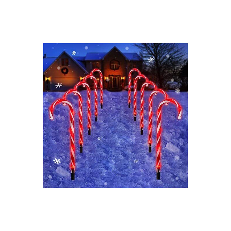 Set 5 decoratiuni luminoase solare pentru Craciun, Acadele, pentru exterior, incarcare solara