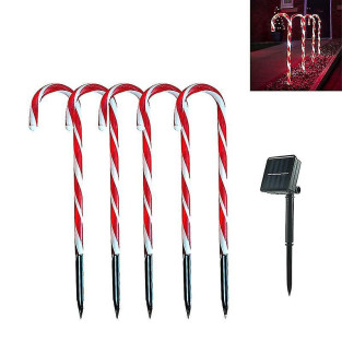 Set 5 decoratiuni luminoase solare pentru Craciun, Acadele, pentru exterior, incarcare solara 2
