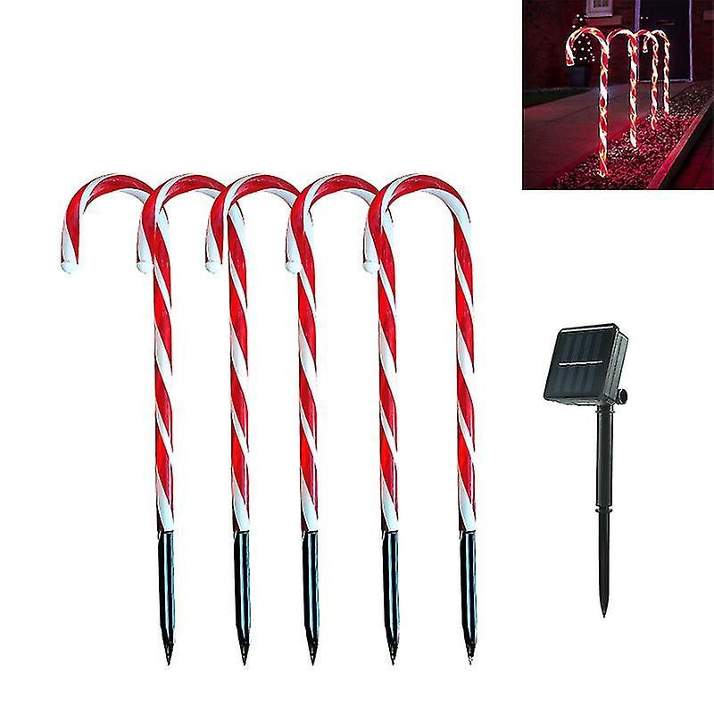 Set 5 decoratiuni luminoase solare pentru Craciun, Acadele, pentru exterior, incarcare solara