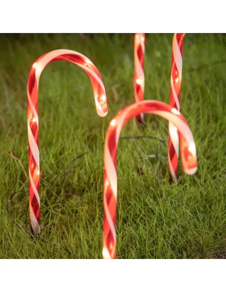 Set 5 decoratiuni luminoase solare pentru Craciun, Acadele, pentru exterior, incarcare solara