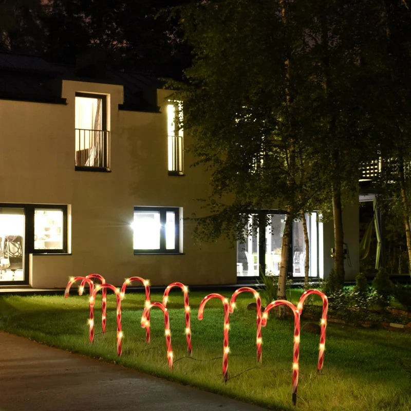 Set 5 decoratiuni luminoase solare pentru Craciun, Acadele, pentru exterior, incarcare solara