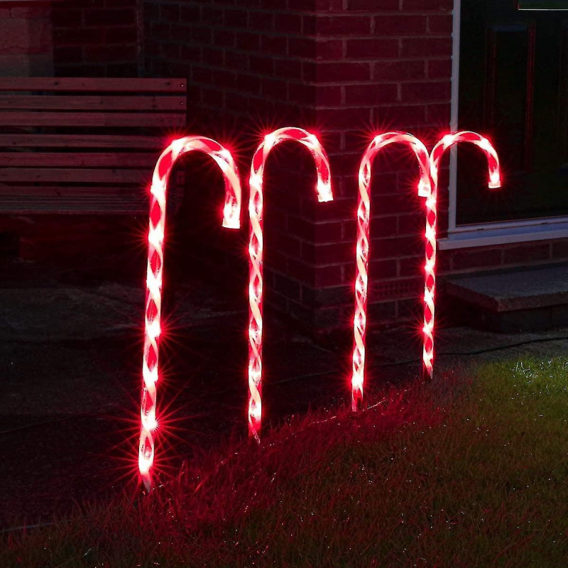 Set 5 decoratiuni luminoase solare pentru Craciun, Acadele, pentru exterior, incarcare solara