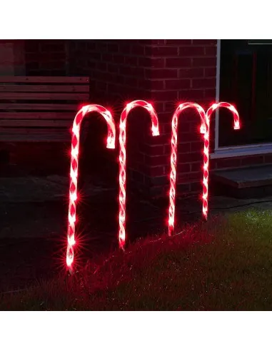 Set 5 decoratiuni luminoase solare pentru Craciun, Acadele, pentru exterior, incarcare solara