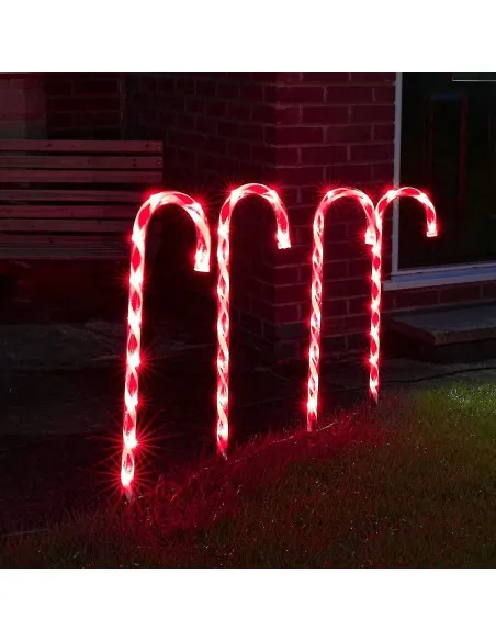 Set 5 decoratiuni luminoase solare pentru Craciun, Acadele, pentru exterior, incarcare solara