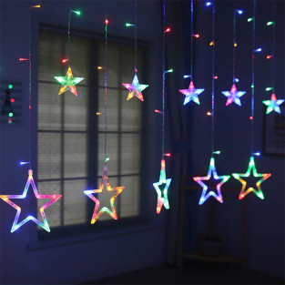 Instalatie Craciun - perdea luminoasa ploaie 12