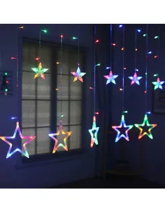 Instalatie Craciun - perdea luminoasa ploaie 12