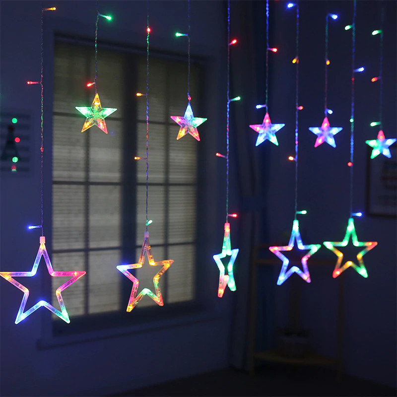Instalatie Craciun - perdea luminoasa ploaie 12