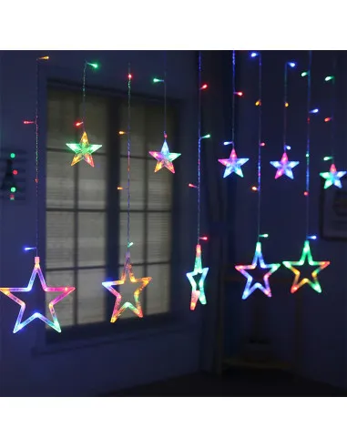Instalatie Craciun - perdea luminoasa ploaie 12