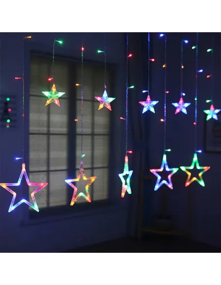 Instalatie Craciun - perdea luminoasa ploaie 12