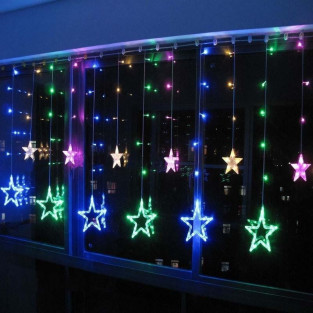 Instalatie Craciun - perdea luminoasa ploaie 12 2