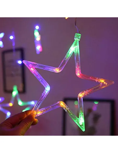 Instalatie Craciun - perdea luminoasa ploaie 12