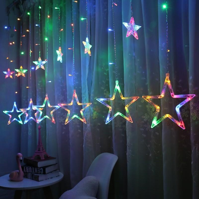 Instalatie Craciun - perdea luminoasa ploaie 12