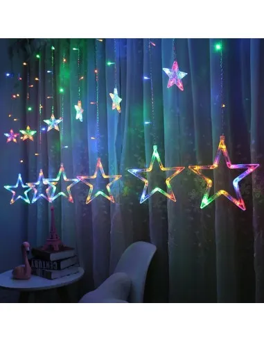 Instalatie Craciun - perdea luminoasa ploaie 12