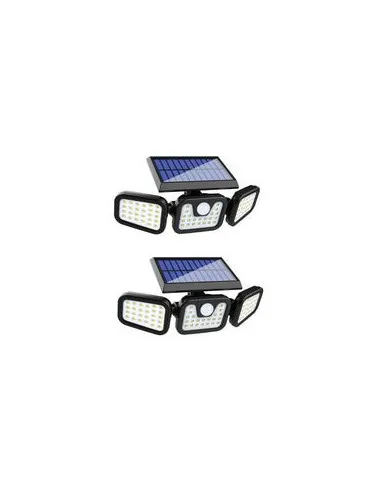 Set 2 Lampi cu incarcare Solara 150W Leduri COB Senzor de Miscare Prindere pe Perete