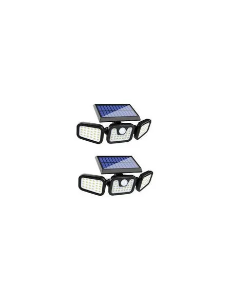 Set 2 Lampi cu incarcare Solara 150W Leduri COB Senzor de Miscare Prindere pe Perete