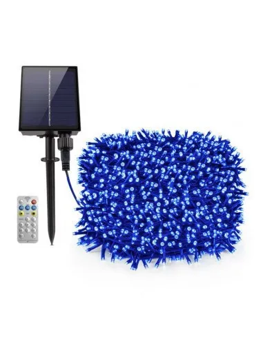 Instalatie 1000 LED cu panou solar mare, 100 M, pentru exterior, model 2024