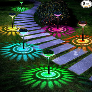 Set 2 lampi solare , felinar gradina, multicolor
