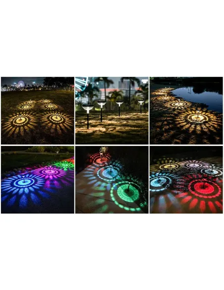 Set 2 lampi solare , felinar gradina, multicolor