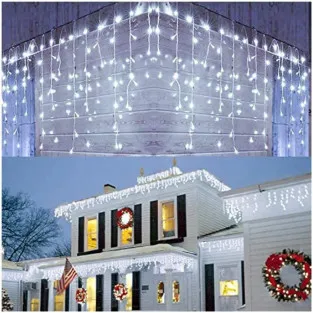 Set 40M instalatii tip franjuri, 2x20 m, interconectabile, 1000 LED-uri tip turturi/franjuri, Craciun, diverse culori
