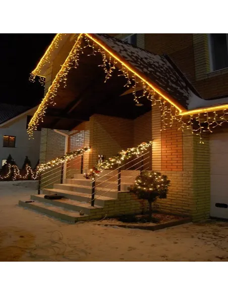 Set 40M instalatii tip franjuri, 2x20 m, interconectabile, 1000 LED-uri tip turturi/franjuri, Craciun, diverse culori