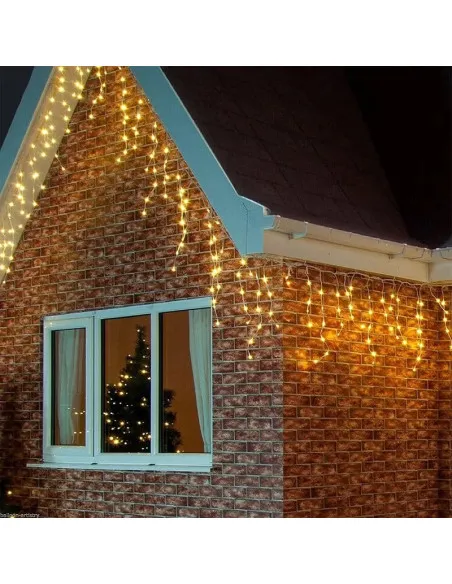 Set 40M instalatii tip franjuri, 2x20 m, interconectabile, 1000 LED-uri tip turturi/franjuri, Craciun, diverse culori