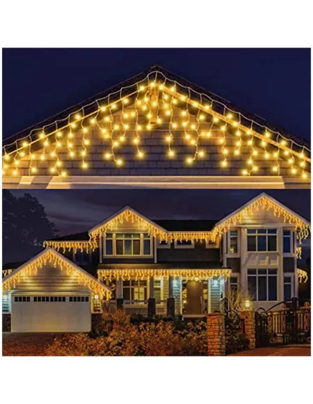 Set 40M instalatii tip franjuri, 2x20 m, interconectabile, 1000 LED-uri tip turturi/franjuri, Craciun, diverse culori