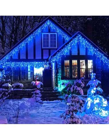 Set 40M instalatii tip franjuri, 2x20 m, interconectabile, 1000 LED-uri tip turturi/franjuri, Craciun, diverse culori