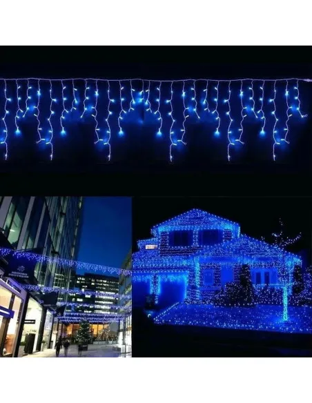 Set 40M instalatii tip franjuri, 2x20 m, interconectabile, 1000 LED-uri tip turturi/franjuri, Craciun, diverse culori