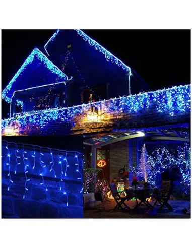 Set 40M instalatii tip franjuri, 2x20 m, interconectabile, 1000 LED-uri tip turturi/franjuri, Craciun, diverse culori