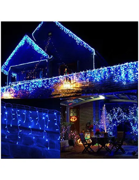 Set 40M instalatii tip franjuri, 2x20 m, interconectabile, 1000 LED-uri tip turturi/franjuri, Craciun, diverse culori