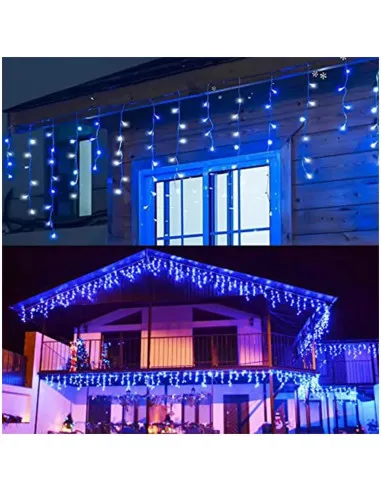 Set 40M instalatii tip franjuri, 2x20 m, interconectabile, 1000 LED-uri tip turturi/franjuri, Craciun, diverse culori