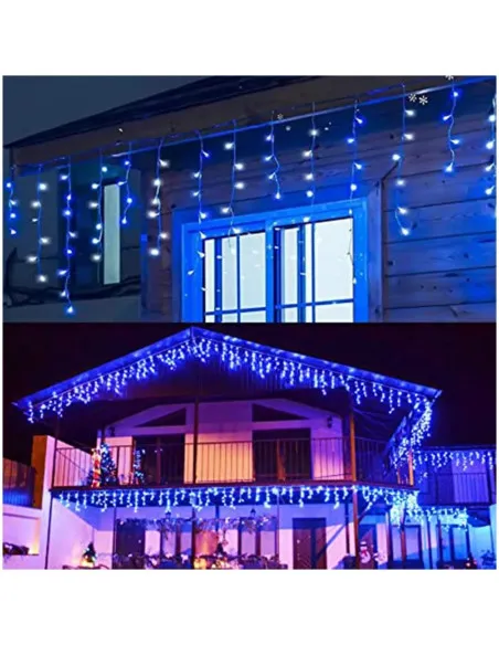 Set 40M instalatii tip franjuri, 2x20 m, interconectabile, 1000 LED-uri tip turturi/franjuri, Craciun, diverse culori