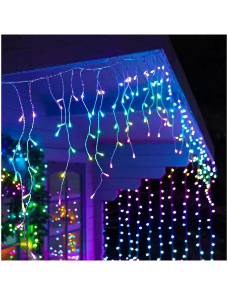 Set 40M instalatii tip franjuri, 2x20 m, interconectabile, 1000 LED-uri tip turturi/franjuri, Craciun, diverse culori