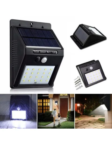 Set doua lampi solare cu 20 led-uri si senzor de