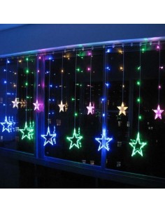 Instalatie Craciun - perdea luminoasa ploaie 12 stele 2