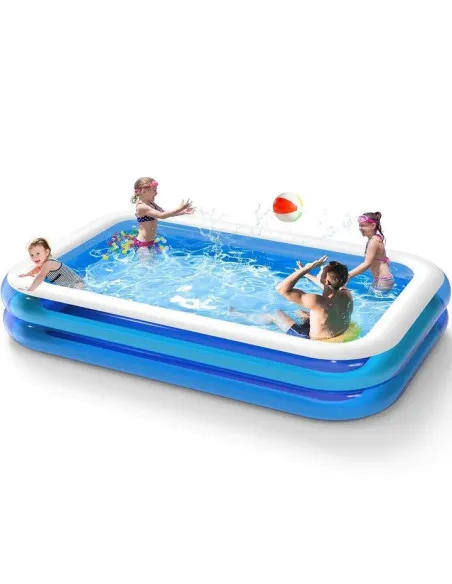 Piscină Gonflabilă Family, 201X150X50 cm, Dreptunghiulară, Albastru + Cadou Boxă Portabilă