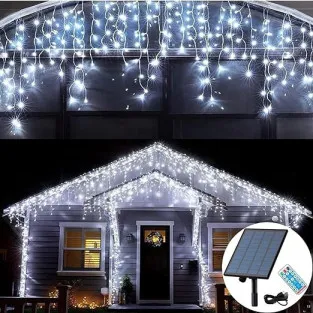 Instalatie 12m, SOLARA franjuri, turturi ingali, 300 led-uri, diverse culori