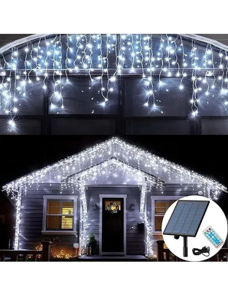 Instalatie 12m, SOLARA franjuri, turturi ingali, 300 led-uri, diverse culori