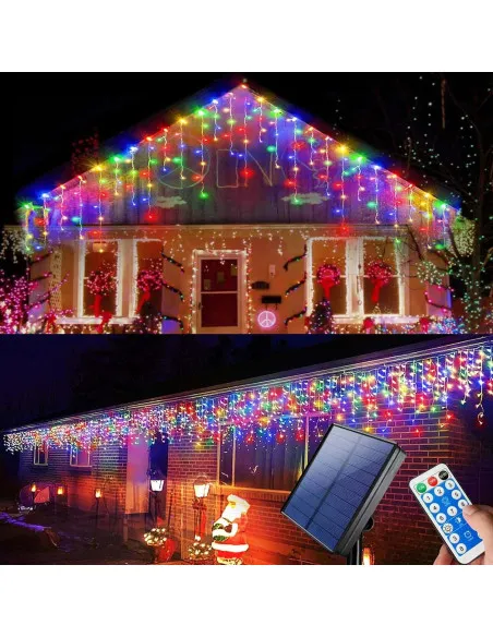 Instalatie 12m, SOLARA franjuri, turturi ingali, 300 led-uri, diverse culori
