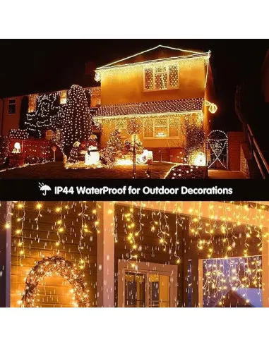 Instalatie 12m, SOLARA franjuri, turturi ingali, 300 led-uri, diverse culori