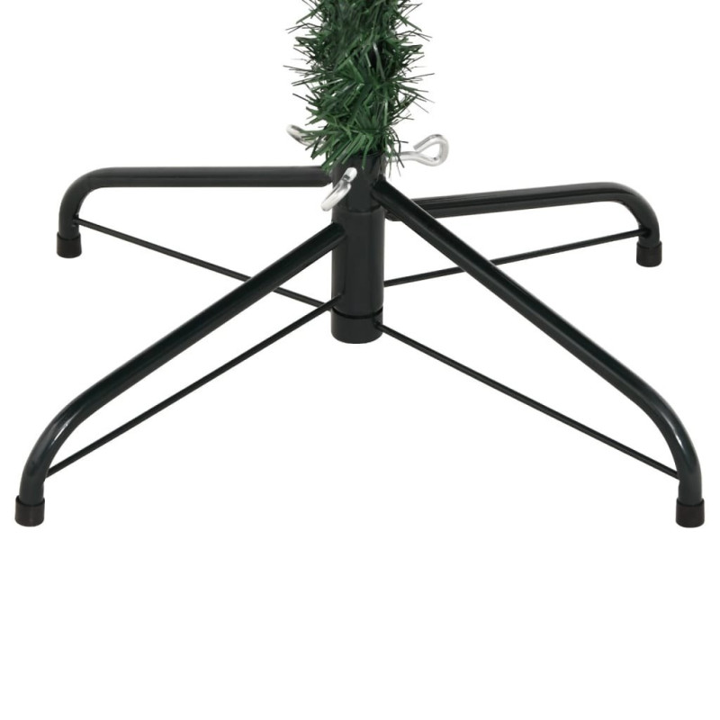 Brad artificial verde cu varfuri albe, 180 cm cu 580 ramuri si suport metalic