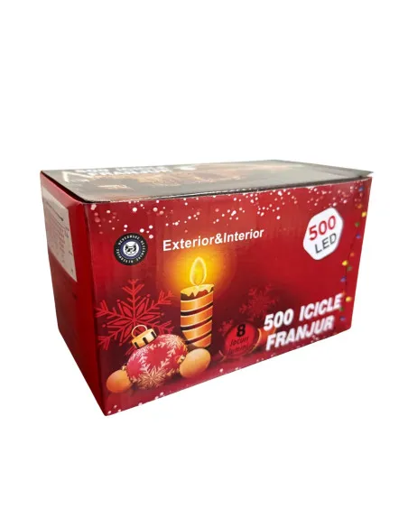 Instalație LED turturi alb rece 23.5m, 500 LED flash, exterior premium