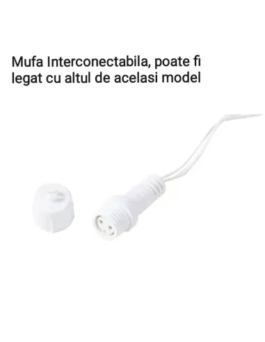 Instalatie turturi pentru Craciun, Flash, Fir Alb, Led, IP44, Interconectabila, Perdea, Franjuri