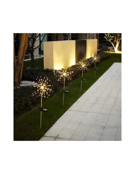 Set 2 x Lampa Solara Artificii cu Suport Metalic
