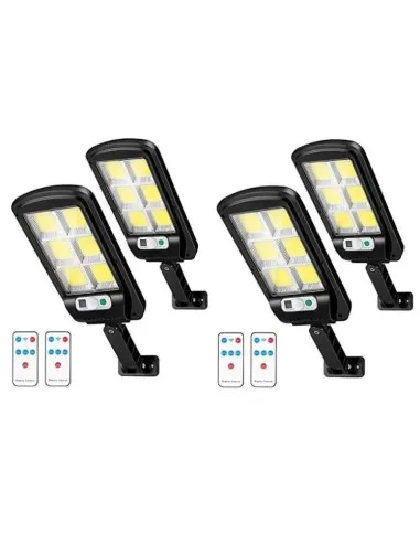 Set 10 x Lampa solara 8 celule, cu incarcare solara, 100W, 160 LED-uri COB, telecomanda